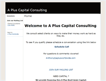 Tablet Screenshot of apluscapitalinvestments.com